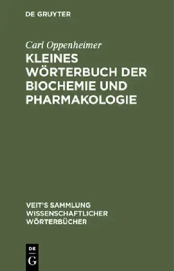 Cover of Kleines Wörterbuch Der Biochemie Und Pharmakologie