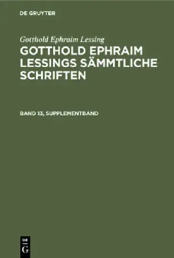 Cover of Gotthold Ephraim Lessing