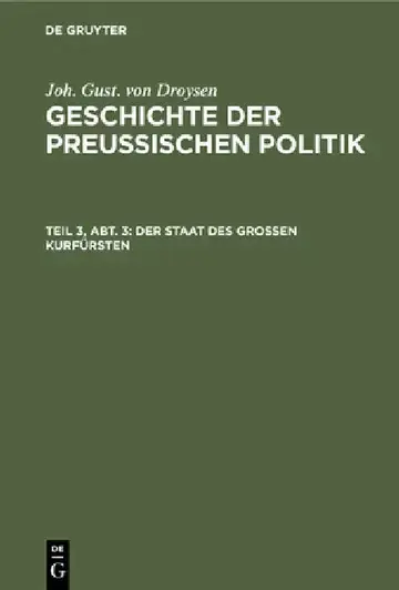 Cover of Der Staat Des Großen Kurfürsten