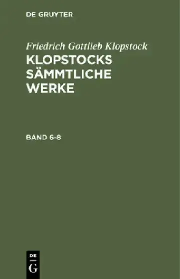 Cover of Friedrich Gottlieb Klopstock