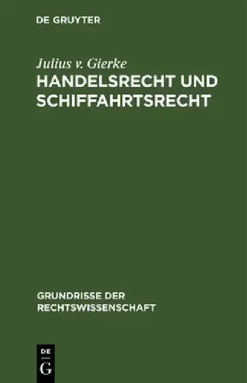 Cover of Handelsrecht Und Schiffahrtsrecht