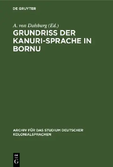 Cover of Grundriss Der Kanuri-Sprache in Bornu