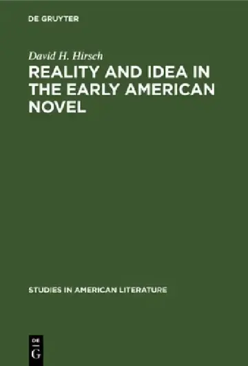 Cover of Reality and Idea in the Early American Novel