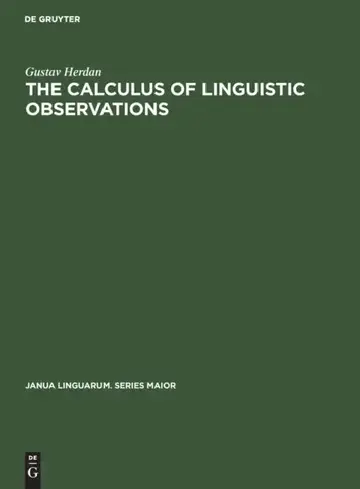Cover of The Calculus of Linguistic Observations