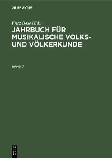 Cover of Jahrbuch Für Musikalische Volks- Und Völkerkunde. Band 7