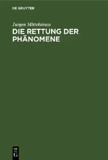 Cover of Die Rettung Der Phänomene