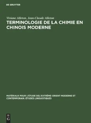 Cover of Terminologie de la Chimie En Chinois Moderne