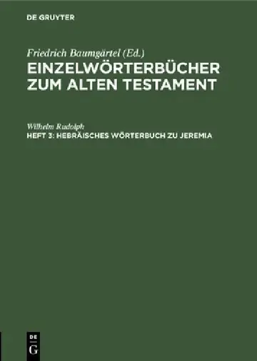Cover of Hebräisches Wörterbuch Zu Jeremia