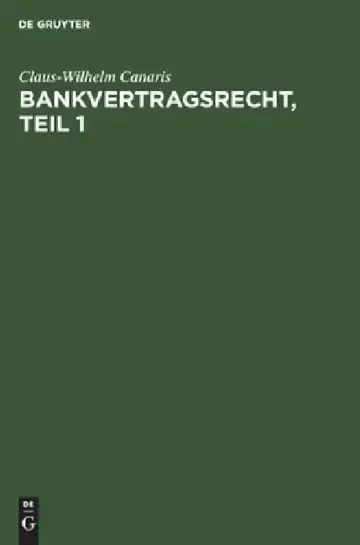 Cover of Bankvertragsrecht, Erster Teil