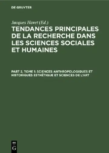 Cover of Sciences Anthropologiques Et Historiques Esthétique Et Sciences de l'Art
