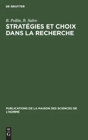 Cover of Stratégies Et Choix Dans La Recherche