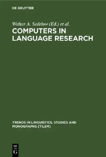 Cover of Computers in Language Research