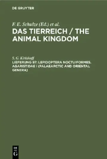 Cover of Lepidoptera Noctuiformes. Agaristidae I (Palaearctic and Oriental Genera)