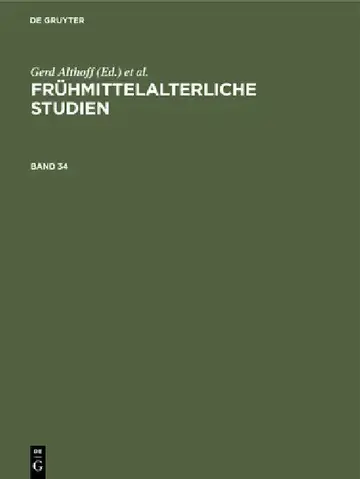 Cover of Frühmittelalterliche Studien. Band 34