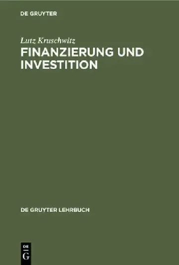 Cover of Finanzierung Und Investition