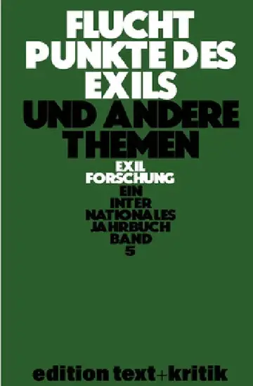 Cover of Fluchtpunkte Des Exils Und Andere Themen