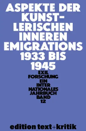 Cover of Aspekte Der Künstlerischen Inneren Emigration 1933-1945