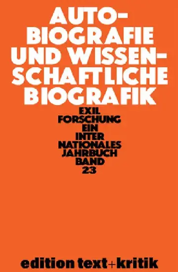 Cover of Autobiografie Und Wissenschaftliche Biografik