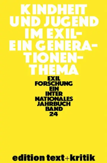 Cover of Kindheit Und Jugend Im Exil
