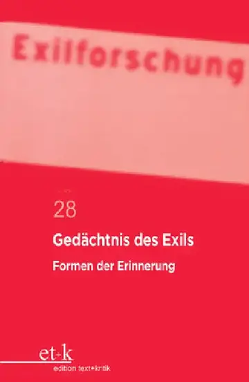 Cover of Gedächtnis Des Exils