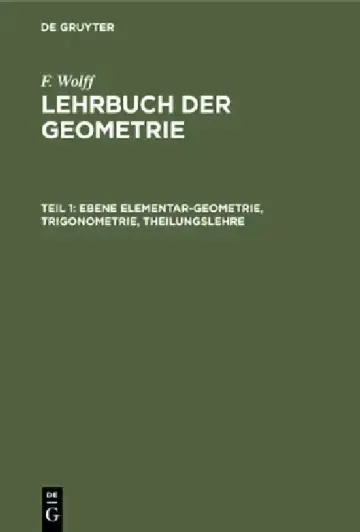 Cover of Ebene Elementar-Geometrie, Trigonometrie, Theilungslehre