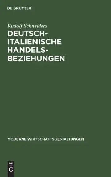 Cover of Deutsch-Italienische Handelsbeziehungen