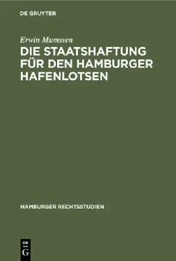 Cover of Die Staatshaftung Für Den Hamburger Hafenlotsen