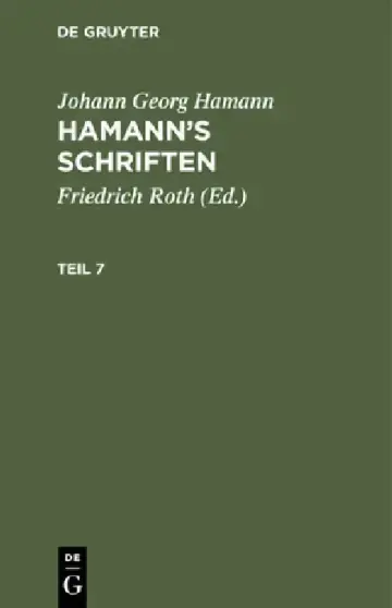 Cover of Johann Georg Hamann