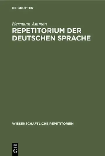 Cover of Repetitorium Der Deutschen Sprache