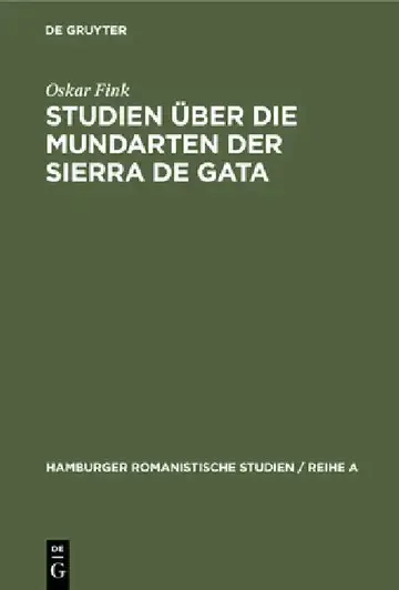 Cover of Studien Über Die Mundarten Der Sierra de Gata