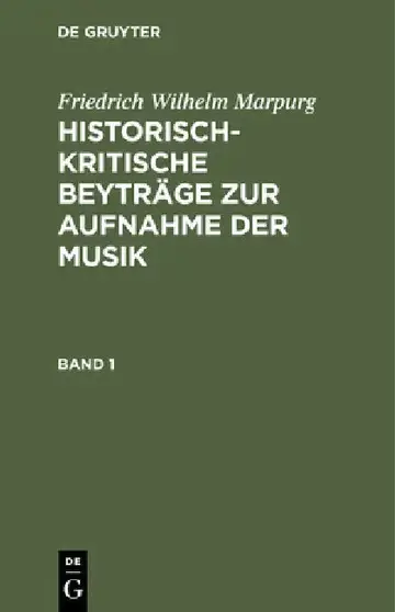 Cover of Historisch-kritische Beyträge zur Aufnahme der Musik