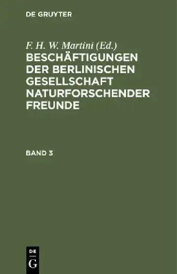 Cover of Beschäftigungen Der Berlinischen Gesellschaft Naturforschender Freunde. Band 3