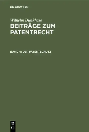 Cover of Der Patentschutz