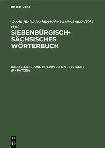 Cover of (Einmischen - Eystach). (F - Fätzes)