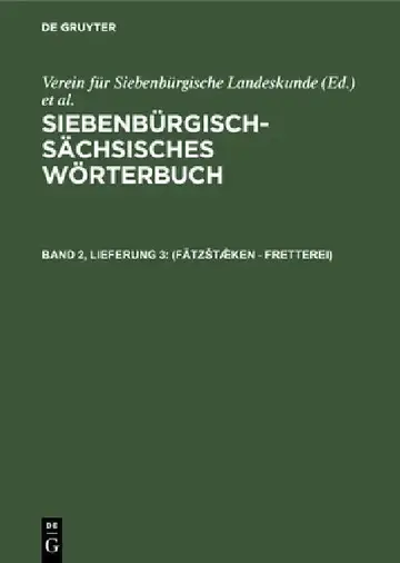 Cover of (Fätzstæ̂ken - Fretterei)