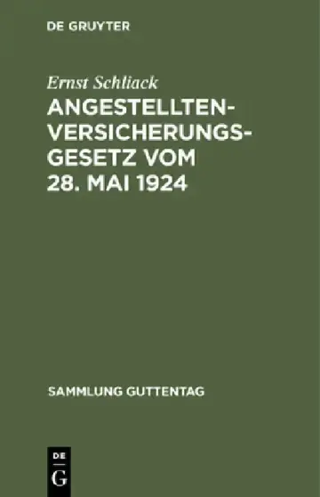 Cover of Angestellten-Versicherungsgesetz Vom 28. Mai 1924