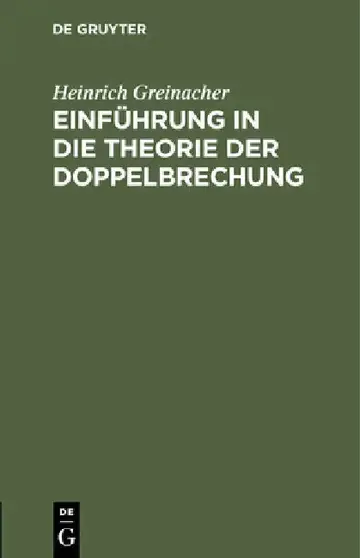 Cover of Einführung in Die Theorie Der Doppelbrechung