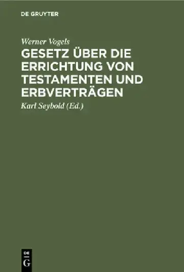Cover of Gesetz Über Die Errichtung Von Testamenten Und Erbverträgen
