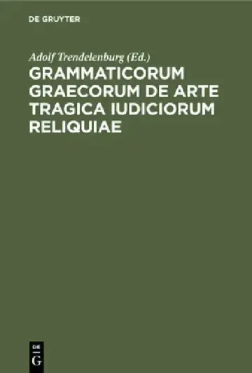 Cover of Grammaticorum Graecorum de Arte Tragica Iudiciorum Reliquiae