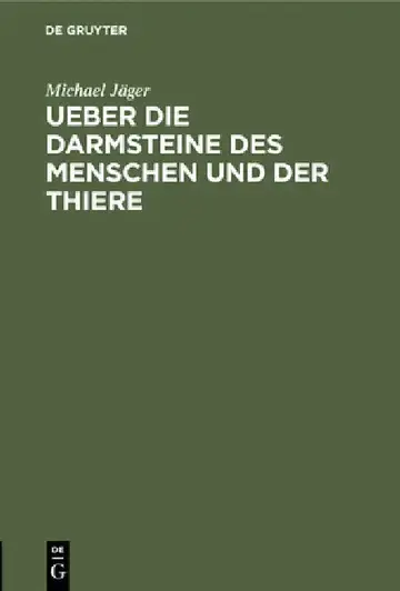 Cover of Ueber Die Darmsteine Des Menschen Und Der Thiere