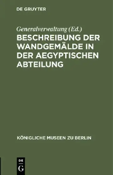 Cover of Beschreibung Der Wandgemälde in Der Aegyptischen Abteilung