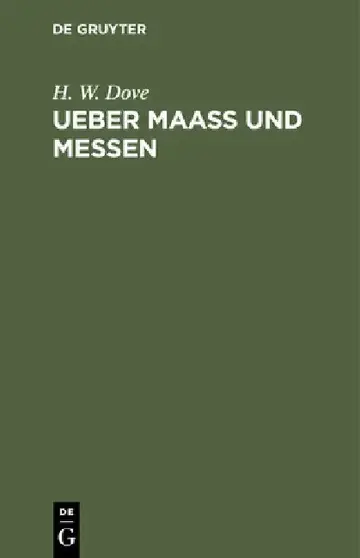 Cover of Ueber Maass Und Messen