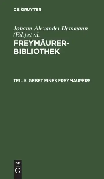 Cover of Gebet Eines Freymaurers