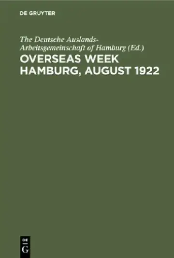 Cover of Overseas Week Hamburg, August 1922