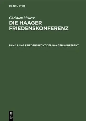 Cover of Das Friedensrecht Der Haager Konferenz