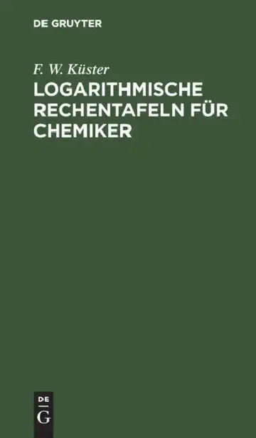 Cover of Logarithmische Rechentafeln Für Chemiker
