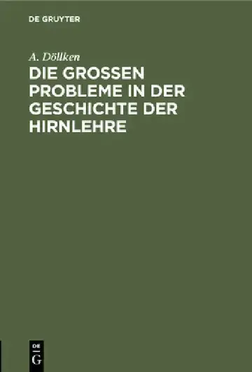 Cover of Die Großen Probleme in Der Geschichte Der Hirnlehre