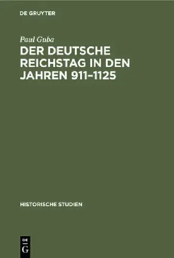 Cover of Der Deutsche Reichstag in Den Jahren 911-1125