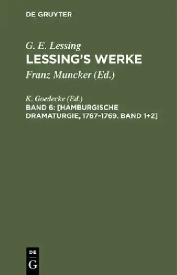 Cover of [Hamburgische Dramaturgie, 1767-1769. Band 1]2]