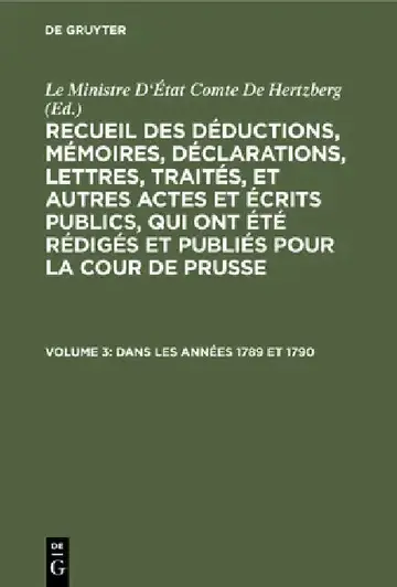 Cover of Dans Les Années 1789 Et 1790
